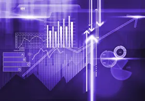 Digital Background Image Prints: Digital background image with graphs and diagrams
