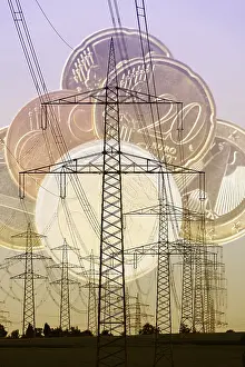 Electricity Tariff Prices Prints: Digital Composing, power lines