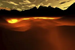 Deserted Alpine Landscape Photo Prints: Digital, digital art, rendering