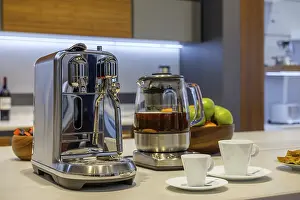 Coffee Machine Prints: Dining table with coffee machine