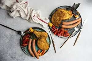 Empty Plate Food Styling Prints: Dinner set with fresh tomatoes