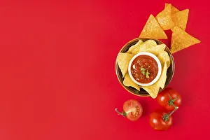 High Calorie Snacks Prints: Dipping nacho chips