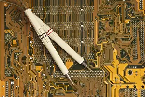 Computer Hardware Components Prints: Dipstick on the electronic board