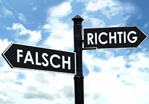 Symbolic Direction Sign Prints: Direction sign Right or Wrong