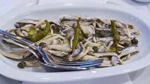 White Plate Meals Prints: Dish with marinated fish fillets