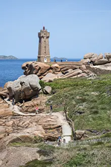 French Coastal Landscapes Prints: The distinctive Phare de Ploumanac'h lighthouse