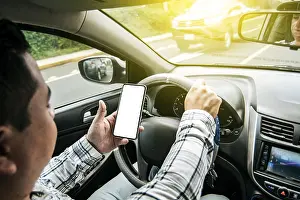 Distracted Driving Prints: Distracted driver using the cell phone while driving