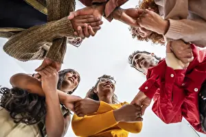 Diverse Group Prints: Diverse group standing in a circle