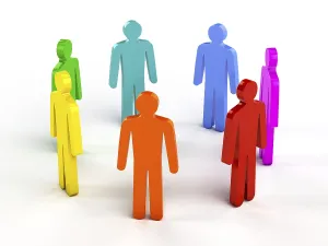 Team Collaboration Prints: Diversity, teamwork, social network concept