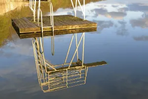 Recreational Activity Spot Prints: Diving platform. Reflection of a jump tower