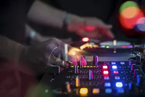 Dark Studio Shot Prints: DJ @ Work