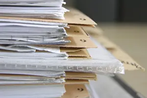 Office Work Station Setup Prints: Documents in a binder with register sheets