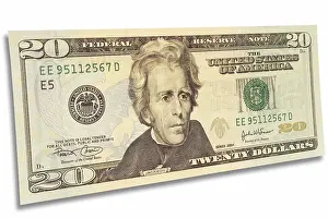USA Currency Prints: Twenty dollar bill, front side