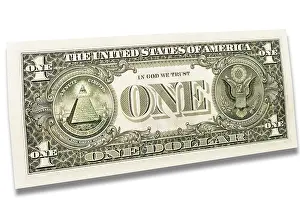 USA Currency Prints: One dollar bill, back side