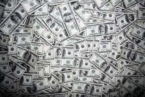 US Dollar Background Prints: One hundred dollars pile as background