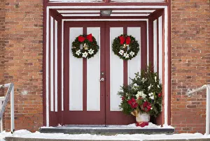 Deserted House Entrance Prints: Doors and wreath