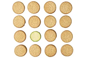 Studio Shot Dessert Prints: Double biscuits in rows with a courgette slice (Cucurbita pepo)