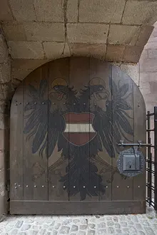 Double Headed Eagle Symbol Prints: The double-headed eagle on the medieval gate of the Kaiserburg