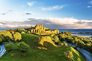 Uninhabited Defensive Fortification Prints: Dover Castle from a drone, White Cliffs