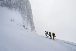 Swiss Alps Mountain Range Prints: Dramatic atmosphere, Ski tourers