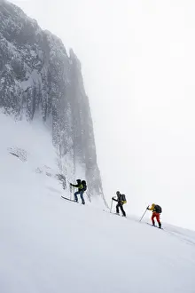 Ski Tourers Prints: Dramatic atmosphere, Ski tourers
