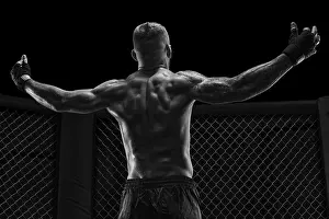 Black White Photography Prints: The dramatic black white image of the MMA fighter