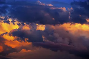 Dramatic Cloud Formation Prints: Dramatic cloud atmosphere, red sky with clouds