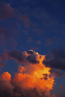Salzkammergut Landscape Prints: Dramatic cloud atmosphere, red sky with clouds