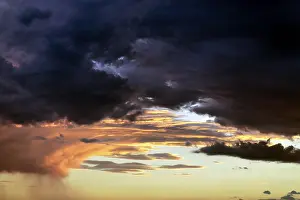 Andalusia Sunset Prints: Dramatic cloud sky, dark thunderclouds at sunset