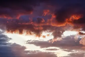 Scandinavian Weather Forecast Prints: Dramatic cloud sky at sunset, intense colors