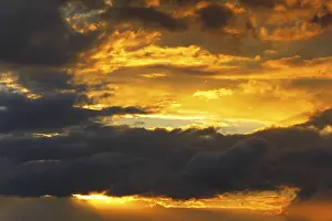 Dramatic Cloud Sky Prints: Dramatic cloud sky at sunset, Schleswig-Holstein