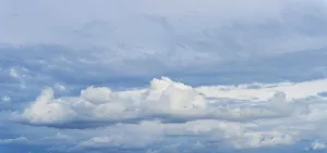 Dramatic Cloud Formation Prints: Dramatic Clouds on blue sky, England