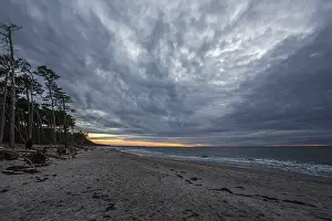 Cloudy Sky Over The Sea Prints: Dramatic clouds, evening light