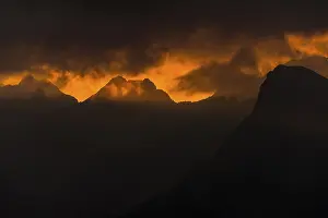 Sunrise In Tyrol Austria Prints: Dramatic clouds above Lechtal mountains