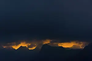 Cloudy Atmosphere Photography Prints: Dramatic clouds above Lechtal mountains