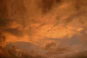 Central Europe Cloudy Skies Prints: Dramatic clouds in the sky, after sunset