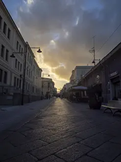Images Dated 23rd March 2024: Dramatic Clouds Print, Olbia Street Scene