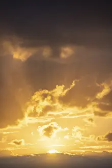Cyclades Islands Prints: Dramatic clouds, sunset, Cyclades