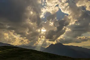 Dramatic Clouds Austria Prints: Dramatic clouds at sunset, above Kuhtai