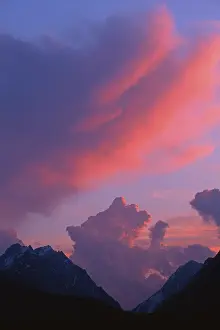 Tyrol Sunset Prints: Dramatic clouds at sunset above Mt