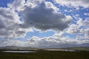 Prints of Dramatic clouds over a vast flat landscape with several small lakes, Rannoch Moor, Bridge of Orchy, Scotland, United Kingdom, Great Britain Lake Prints: Dramatic Clouds over Rannoch Moor Print, Scotland