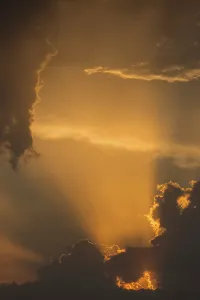 Evening Light In Germany Prints: Dramatic cloudy atmosphere in evening light
