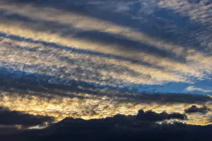 European Evening Light Prints: Dramatic cloudy sky, cirrus clouds at sunset