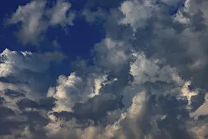 Deserted Landscape With Clouds Prints: Dramatic cloudy sky with cumulus clouds