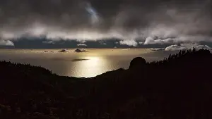 Canary Island Landscape Prints: Dramatic cloudy sky over the sea