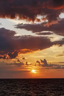 Kalmar County Landscapes Prints: Dramatic cloudy sky at sunset, orange