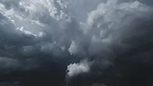 Thunderstorm Atmosphere Images Prints: Dramatic dark storm clouds in sky background
