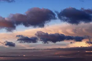 Dramatic Evening Sky Prints: Dramatic evening sky with clouds at sunset