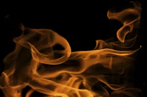 Dark Background Flames Prints: Dramatic flames against A dark background