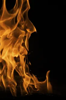 Dark Background Flames Prints: Dramatic flames against A dark background